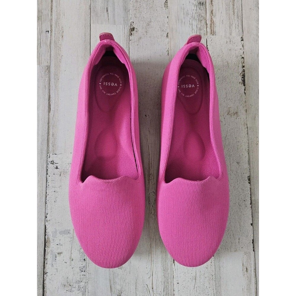 Vessi Market Flat Women's Sneakers Magenta Pink Size 9.5 Dyma-Tex Comfort